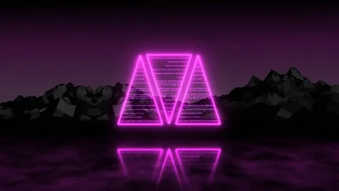 Purple 3D Triangle Retro Stock Footage 121027243