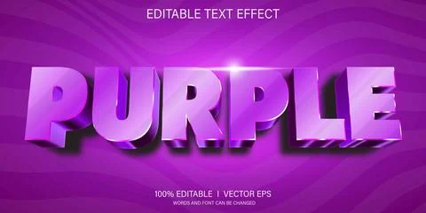 Purple 3d vector text effect with modern style design Stock Illustration