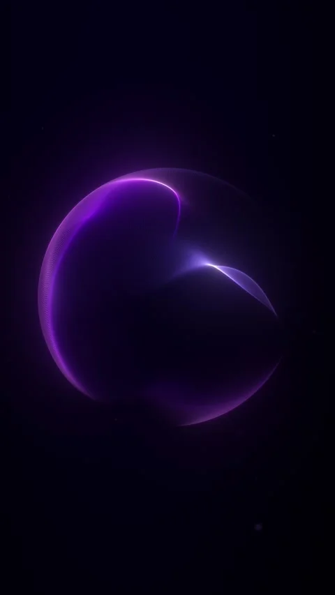 Purple abstract 3d sphere of glowing particles and energy waves motion. Lig.. Video stock 329229195