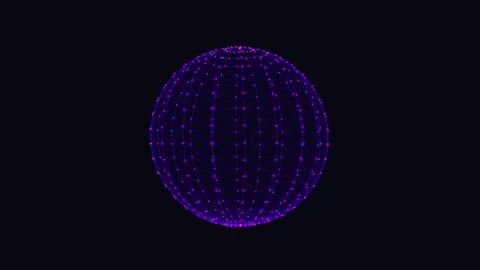Purple abstract 3D wireframe sphere of glowing particles, futuristic digita.. Stock-Footage 336722036