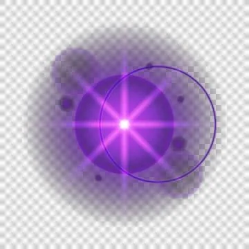 Purple abstract atom model with glowing core and orbiting electrons in a fu.. Stock Illustration