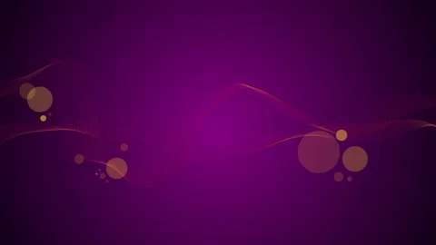 Purple abstract background with golden wave lines and circular geometric ele Stock Footage 344258819