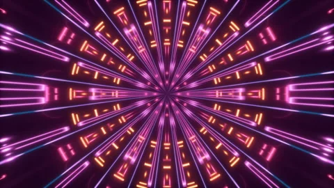 Purple abstract background, motion particles and flashing light, loop Stock Footage 124864514