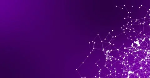 Purple abstract background with plexus and triangles Stock Illustration