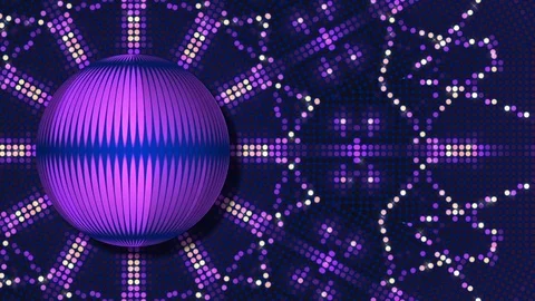 Purple abstract background, sphere and flashing particles, loop Stock Footage 81651086