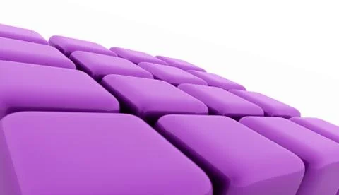 Purple abstract cubes background rendered on white Stock Illustration