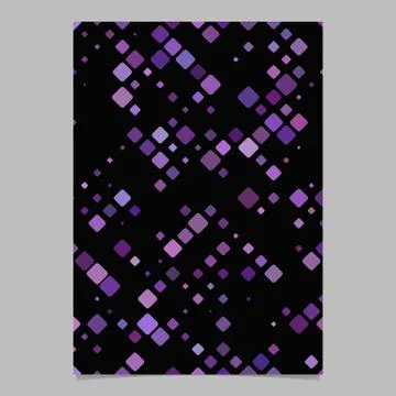 Purple abstract diagonal rounded square pattern flyer template Stock Illustration