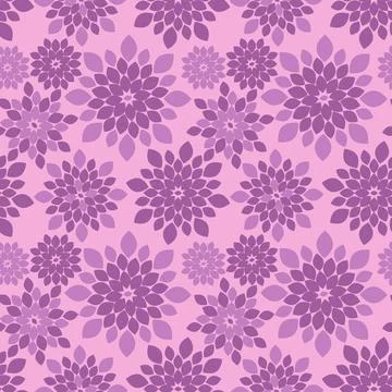 Purple Abstract Floral Repeat Pattern Background イラスト素材