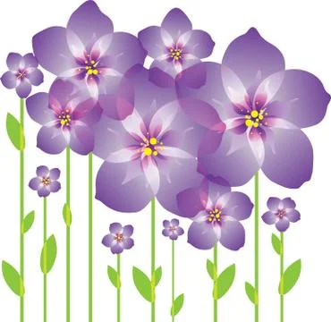 Purple abstract flowers Stock Illustration