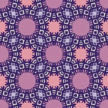 Purple abstract geometric seamless vector pattern Stock Illustration