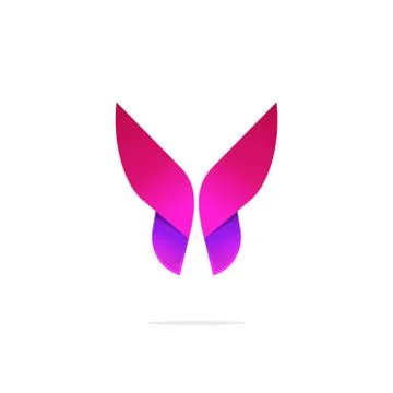 Purple abstract gradient butterfly logo template Stock Illustration