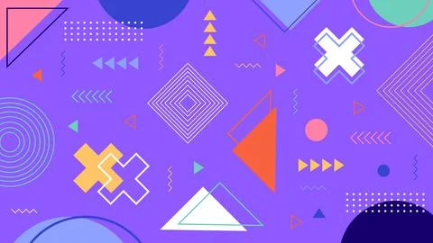 Purple Abstract Memphis Background Stock Illustration