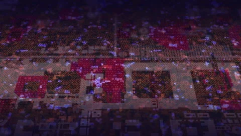 Purple Abstract microchip circuit board pattern background Stock Footage 140984460