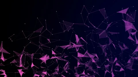 Purple Abstract Motion Background , Digital Binary Polygon Plexus Stock Footage 113109709