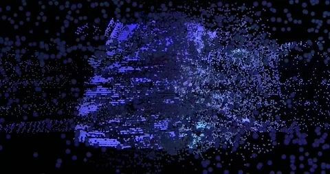 Purple Abstract Rotating Line Particles 4K Loop Stock Footage 320849181