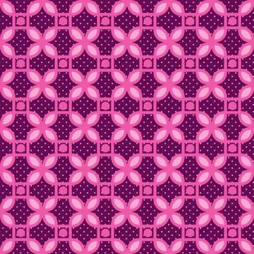 Purple abstract seamless pattern with geometrical sheps and small dots Stock Illustration