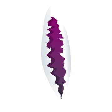 Purple abstract shape displaying a zigzag pattern on white background Stock Illustration
