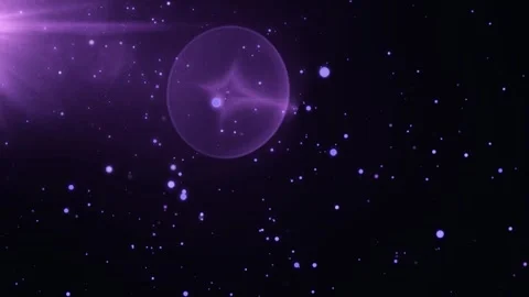Purple abstract space background with bright lens flare and particles Stock Footage 327510442