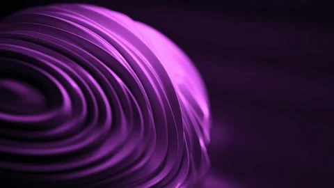 Purple abstract sphere with waves slowly transforming on dark background Stock Footage 327572458
