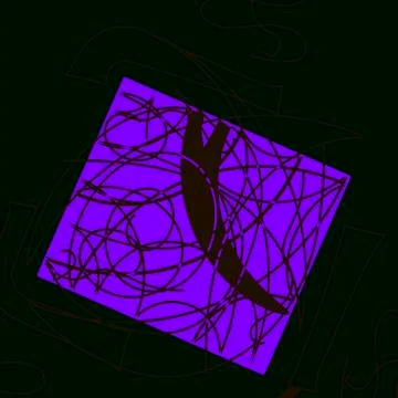 Purple abstract square on a dark background Stock Illustration