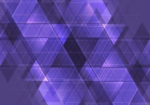 Purple abstract tech triangles mosaic pattern design Stock Illustration