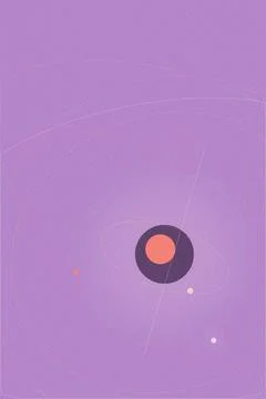 Purple abstract technology design with a glowing circular icon and orbit li.. Illustrazione stock