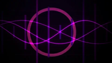 Purple Abstract Wave Circle Background for Digital Technology and Science Stock Footage 343751021