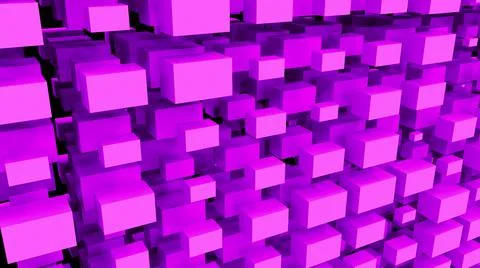 Purple abstraction with a large number of rectangular cubes.  Stock Illustration