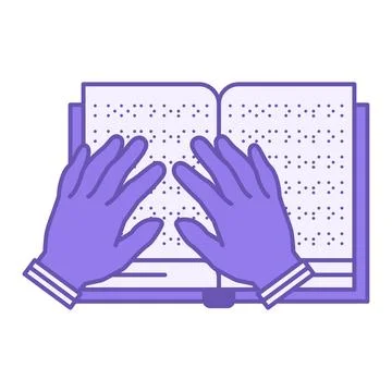 Purple Accessibility Book For Blind Icon. Vector Illustration. Accessible E.. Stock Illustration