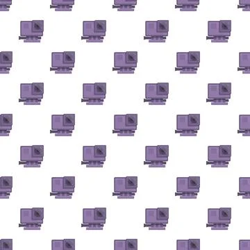 Purple action camera devices creating seamless pattern Stockillustratie