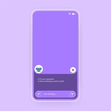 Purple AI Chatbot User Interface Design Ilustração Stock