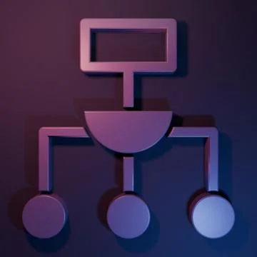 Purple Algorithm icon isolated on purple-blue background. Algorithm symbol .. Stock Photos