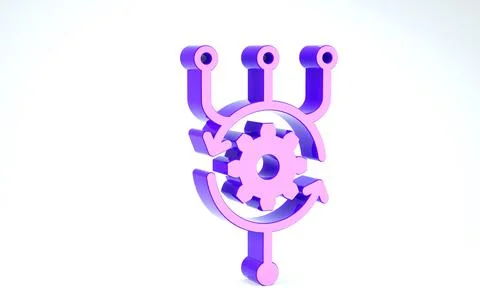 Purple Algorithm icon isolated on white background. Algorithm symbol design f Stockillustratie