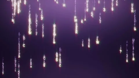 Purple alphabet matrix rain Stock Footage 83794993