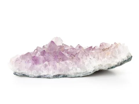 Purple amethyst on a white background Stock Photos