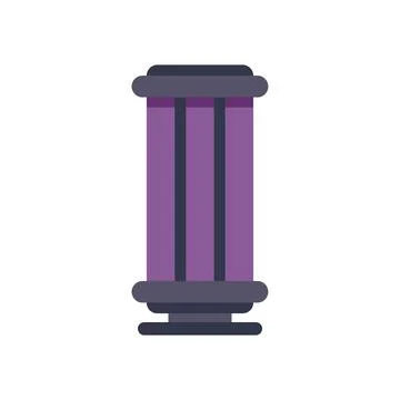 Purple ancient column standing on white background Ilustración de archivo