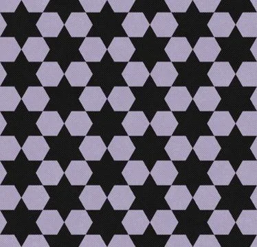 Purple and black hexagon patterned textured fabric background Stock Illustration
