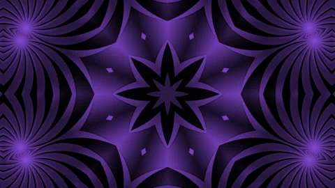 Purple and black patterned mandala design with eight pointed star, Video stock 296660414