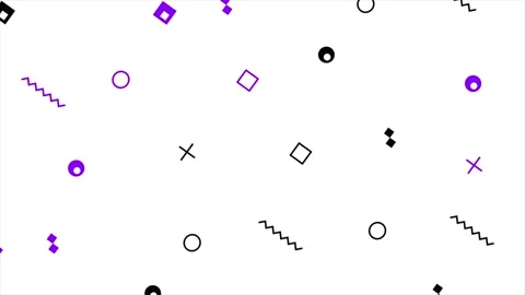 Purple and black random abstract shapes pop style Minimal white background Stock Footage 272487165