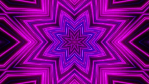 Purple and black star pattern with black background. Kaleidoscope VJ loop Stock Footage 252352066