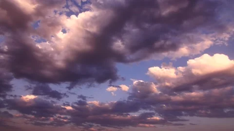 Purple and Blue Clouds Moving Slowly Stock Footage 53232708