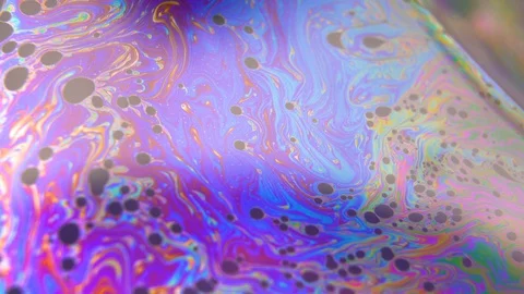 Purple and Blue colored fluid flowing moving creating Bubbles. Abstract fantasy Stock Footage 128814044