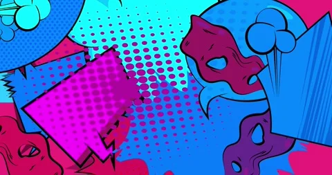 Purple and blue comic book background video Stock Footage 284287454