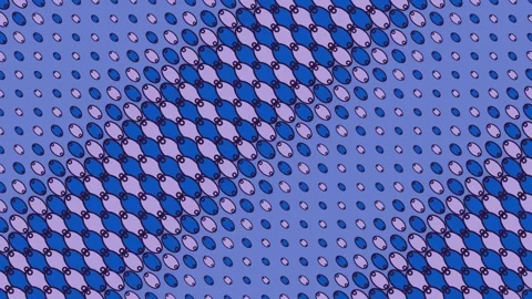 Purple and Blue Diagonal Oval Halftone Wave Background Video stock 343422632