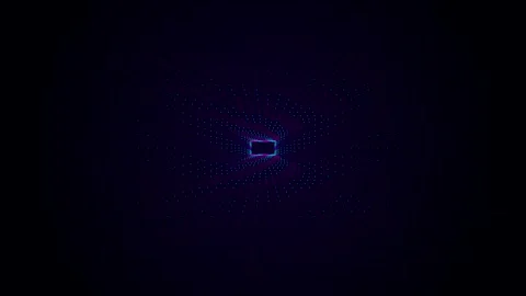 Purple and Blue Glowing Rectangular Tunnel Falling in Dark Space Video stock 348155966