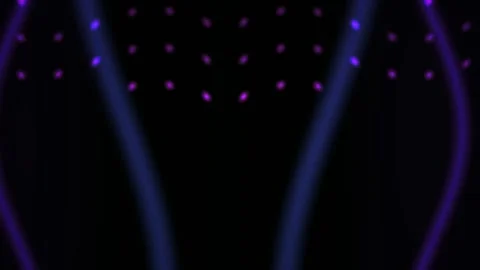Purple and blue lights on black background with glowing dots. Stock Footage 337490575