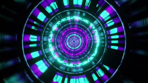 Purple and blue multicolored endless VJ loop circle tunnel 動画素材 293137120