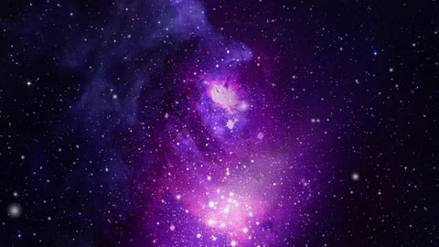 Purple and blue nebula clouds drifting across the universe. Stock Footage 146567131