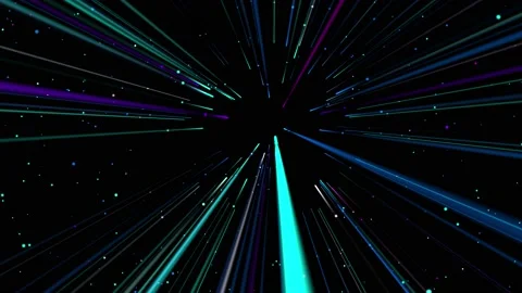 Purple and blue rays of light on the background starry sky. Stock Footage 196989351