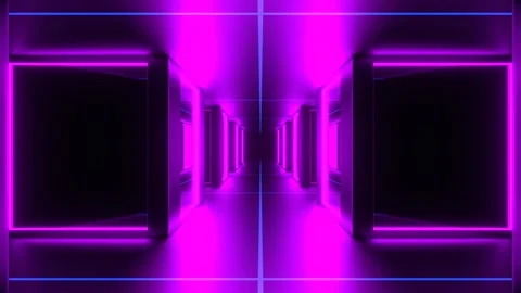 Purple and Blue Reverse Endless Mirrors Strobe Tunnel Background VJ Loop  Stock Footage 315895210